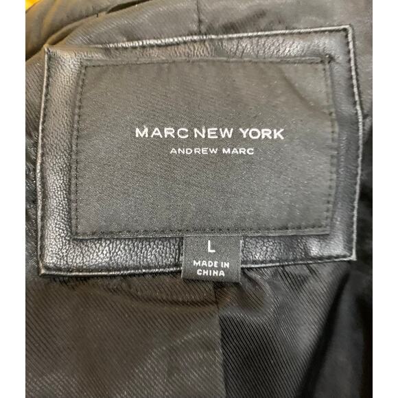 Marc New York Vegan Leather Cafe Racer Motorcycle Biker Jacket | M/L - Picture 8 of 11